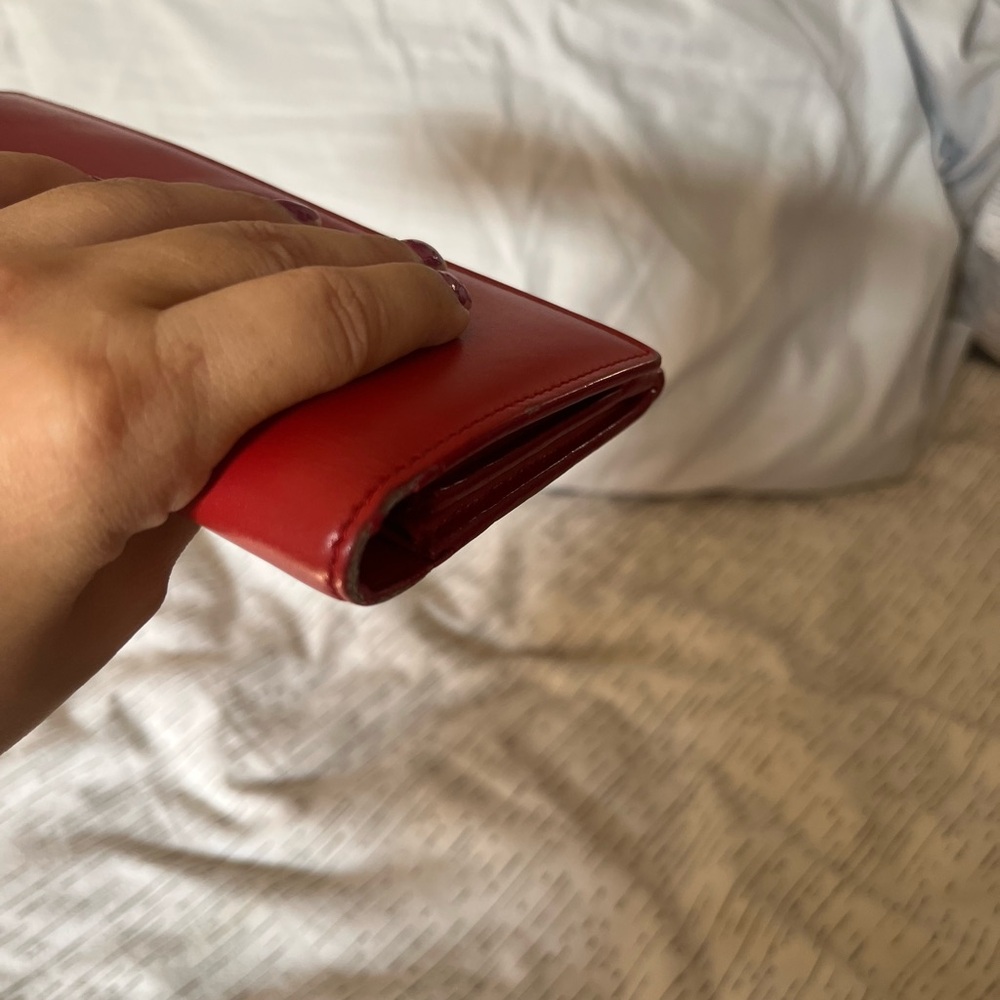 Saint Laurent Red Leather Long Wallet - Picture 9 of 10